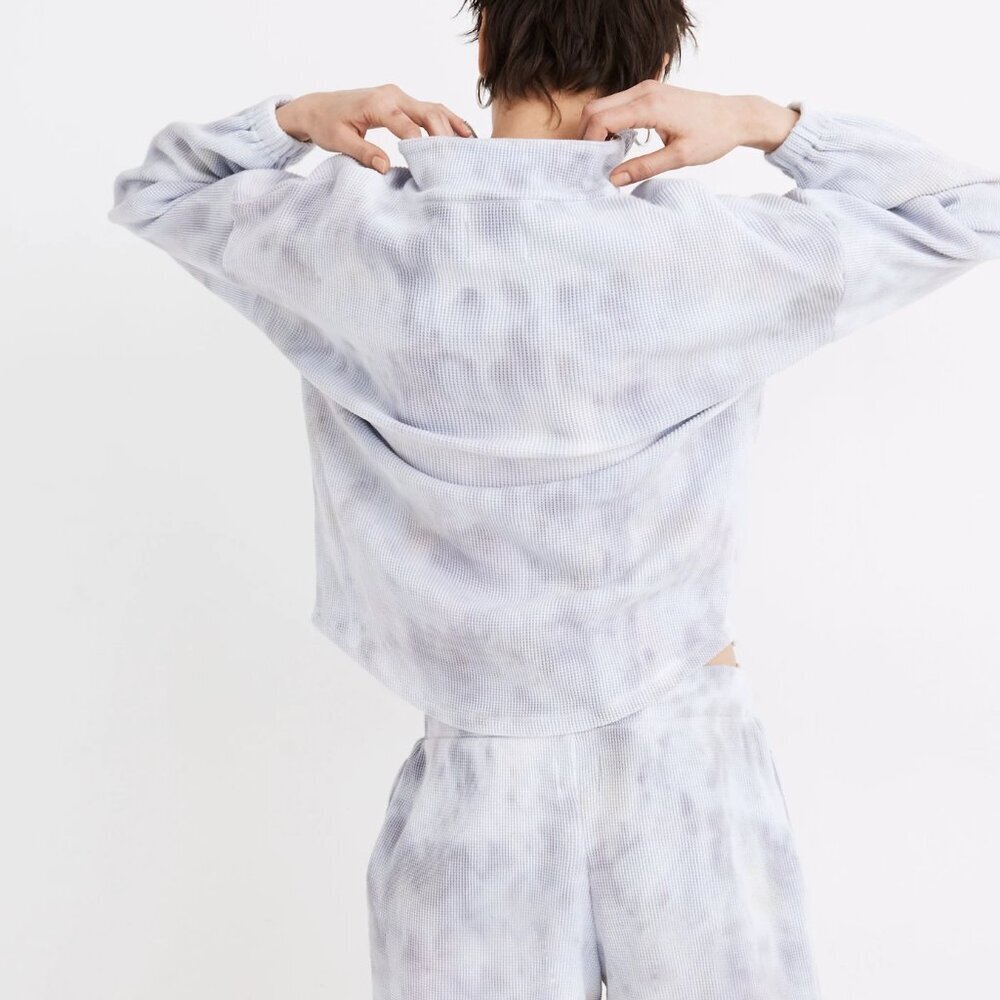 Madewell MWL Waffle Half-Zip Shirttail Sweatshirt in Tie-Dye - Picture 3 of 11